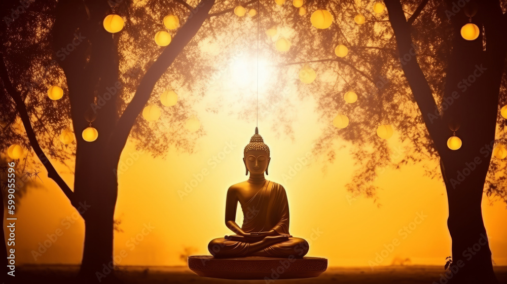 Buddha background. Illustration AI Generative. Buddha background. Illustration AI Generative.