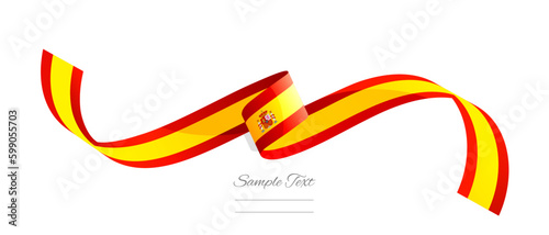 Spain flag ribbon vector illustration. Spain flag ribbon on abstract isolated on white color background