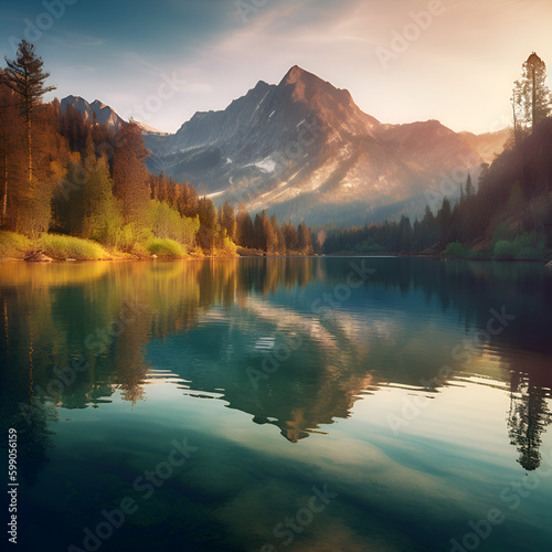 lake in the mountains © Leon Pixels