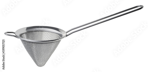 Metal mesh or Tea strainer. Sieve for cooking cut out