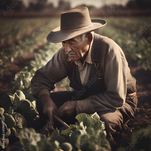 man in a field