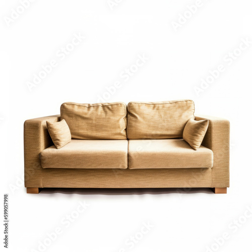 Modern sofa isolated. Illustration AI Generative.