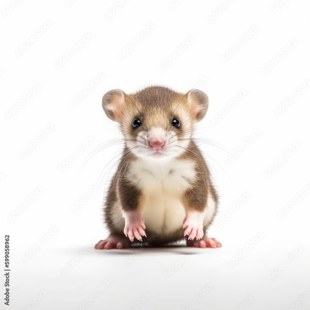 Baby Ferret isolated on white (generative AI) Baby Ferret isolated on white (generative AI)