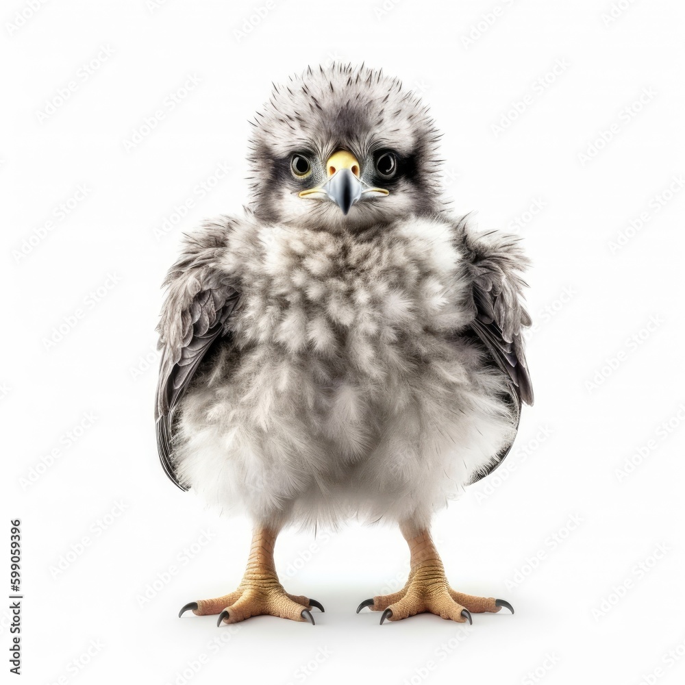 Baby Falcon isolated on white (generative AI) Baby Falcon isolated on white (generative AI)