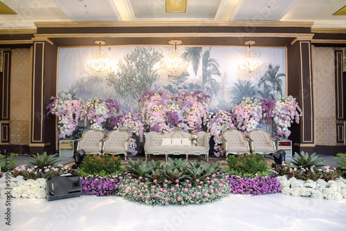 Indonesian Indoor wedding decoration from another customs and culture
