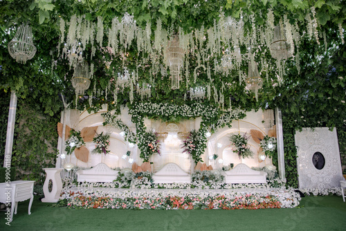 Indonesian outdoor wedding decoration from another customs and culture