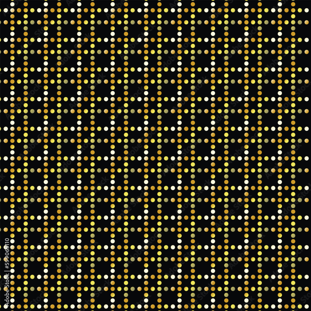abstract gold gradient dot pattern with black bg.