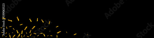 Gold Stroke Vector Black Panoramic Background.