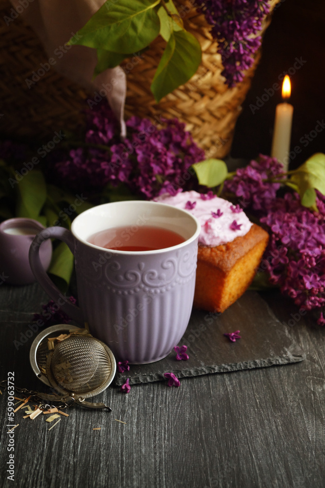 Cup of tea with Loaf Cake