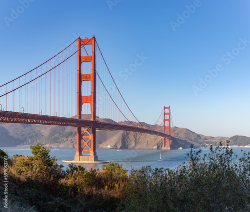 Fototapeta Naklejka Na Ścianę i Meble -  Golden Gate Bridge and Vegetation