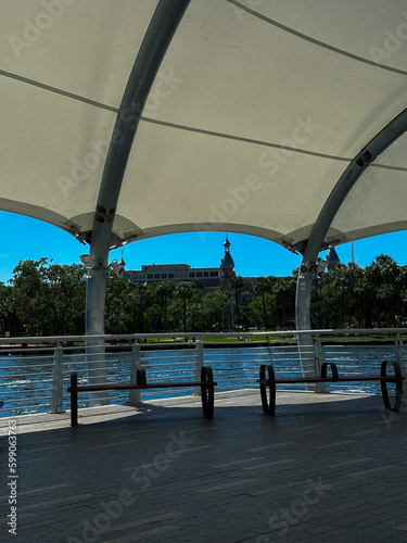 Beautiful view of the University of Tampa  Florida on a sunny summer day