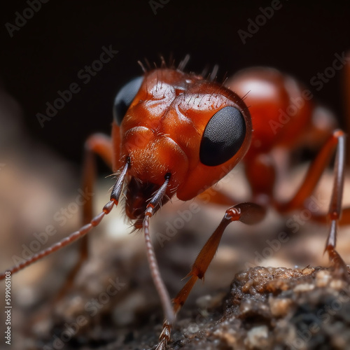 Red Ant macro photography. © Gary VanHorn