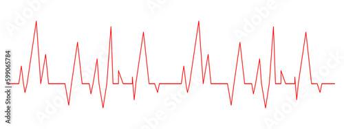 Heart beat chart. ECG diagram isolated on white background. Cardiac rhythm red line. Cardio test pictogram. Cardiology hospital symbol Generative AI