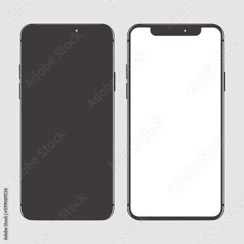 phone with blank screen mockup vector illustration. smartphone vector illustration.