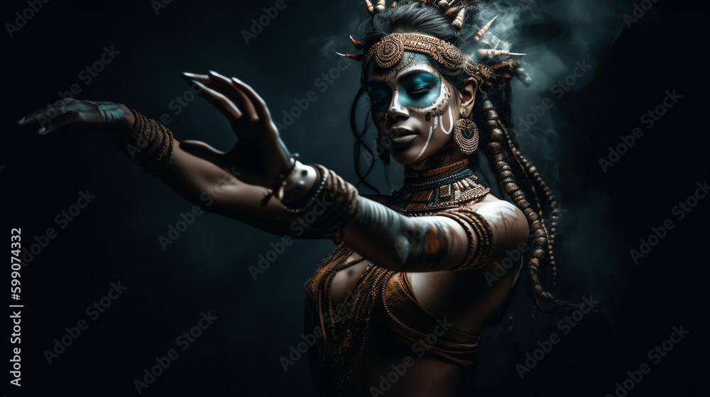 Ancient Indian goddess dancing
