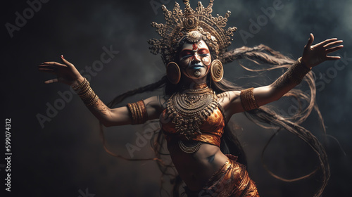 Ancient Indian goddess dancing