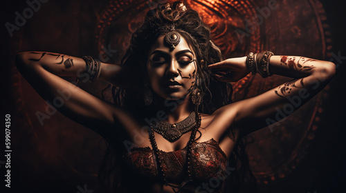 Ancient Indian goddess dancing