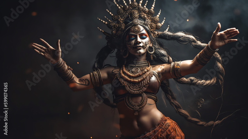 Ancient Indian goddess dancing