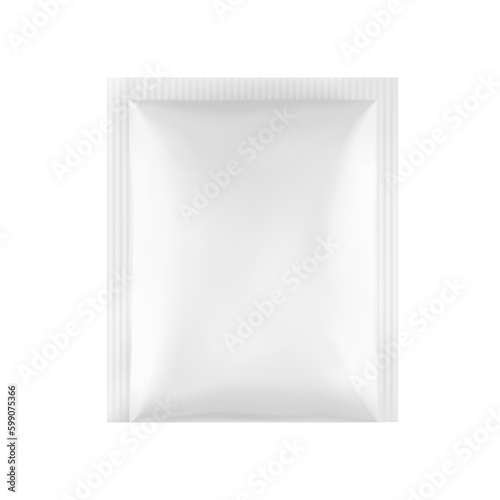 Realistic sachet mockup. Front view. Vector illustration isolated on white background. Ready for your design. EPS10.	