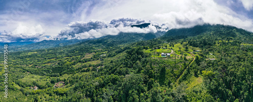 Panoramic landscape in the tamesis overlooking the Cartama river. Colombia. photo