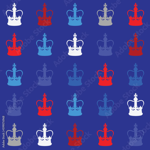 St Edwards Crown pattern on a blue background vector