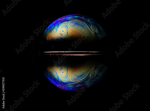 Fototapeta Naklejka Na Ścianę i Meble -  Soap bubble with reflection