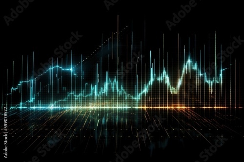 digital financial market graph chart, matrix environment , line bar graph chart , multiple display window, generative ai © Arctic