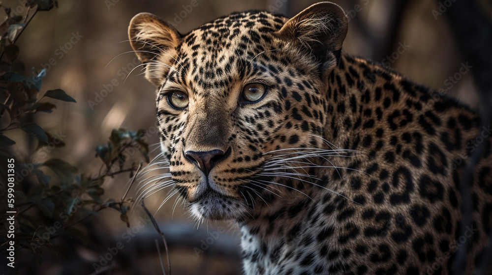 Leopard in the Kruger National Park,generative ai Leopard in the Kruger National Park,generative ai