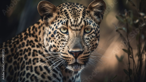 Leopard in the Kruger National Park,generative ai © S...