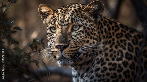 Leopard in the Kruger National Park generative ai