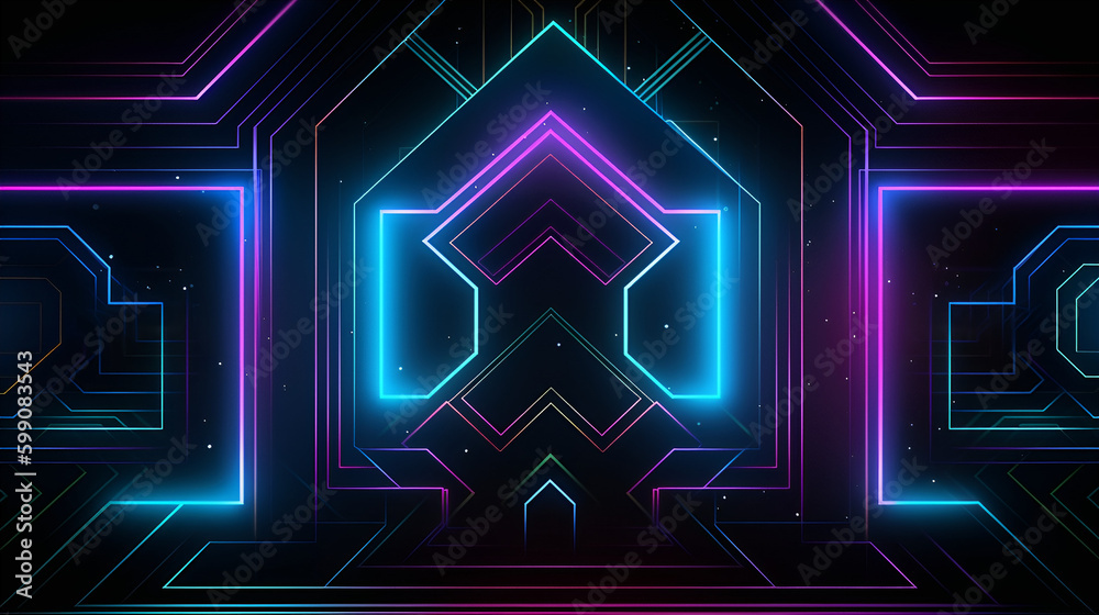 abstract background with neon lines