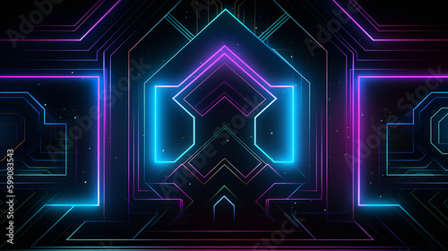 abstract background with neon lines