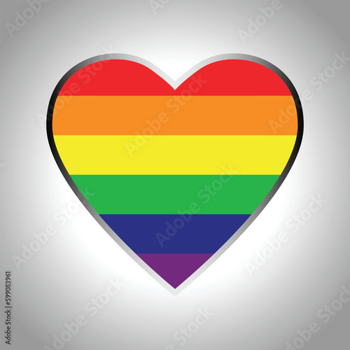Colorful symbol of the pride of tolerant people. Vector image of a heart shaped rainbow flag. Free Download Colorful symbol of the pride of tolerant people. Vector image of a heart shaped rainbow flag. - GFXLoad