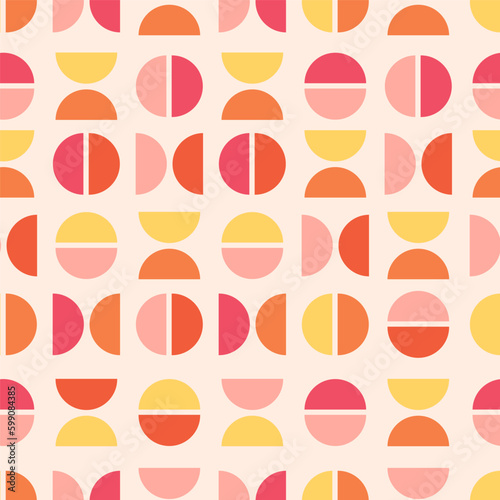 Retro pattern seamless in groovy flat design Generative AI