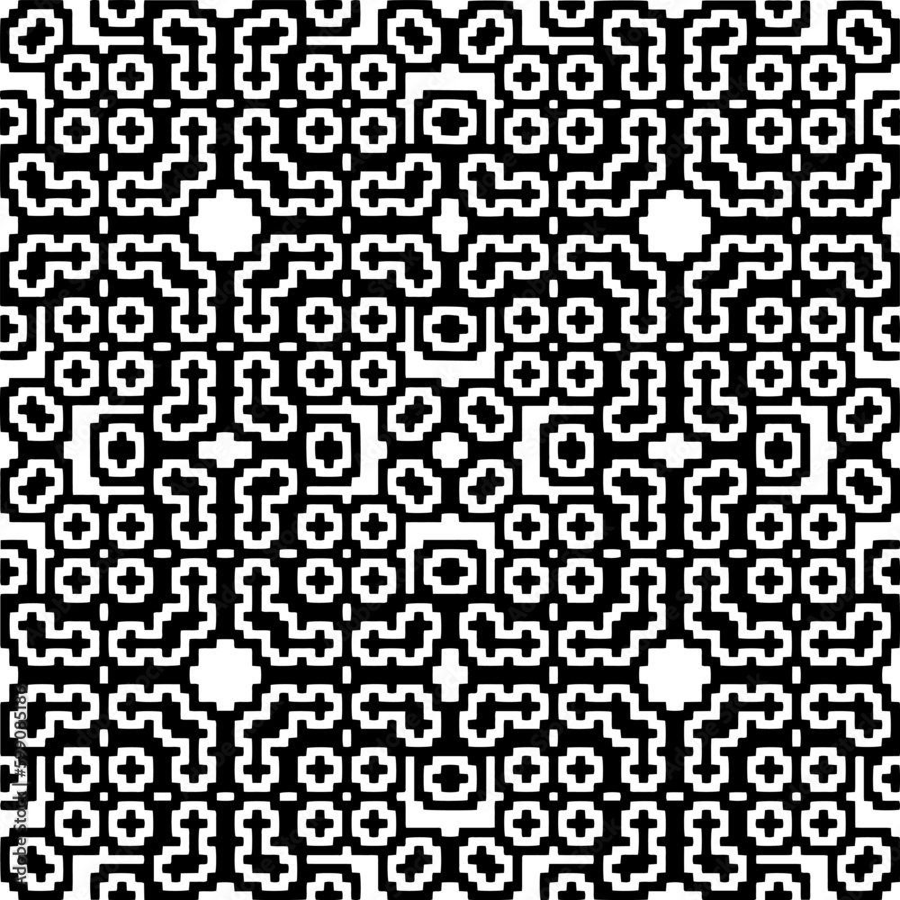 Geometric pattern.  Black and white pattern for web page, textures, card, poster, fabric, textile.