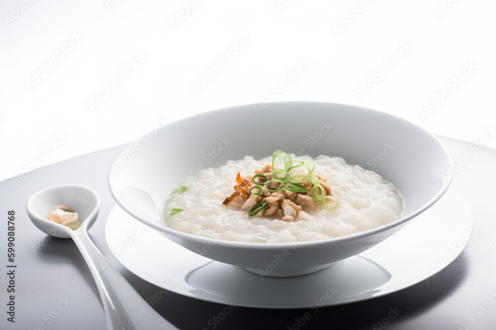 Chao Ga, Vietnamese rice porridge typically made with chicken, ginger, and scallions Chao Ga, Vietnamese rice porridge typically made with chicken, ginger, and scallions