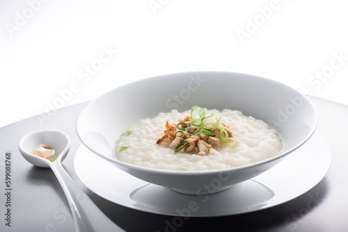 Chao Ga, Vietnamese rice porridge typically made with chicken, ginger, and scallions