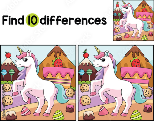 Unicorn in a Candyland Find The Differences Generative AI