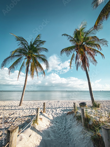 Obraz na płótnie Scenic view of Smathers Beach, Key West, Florida, USA at sunset w salonie