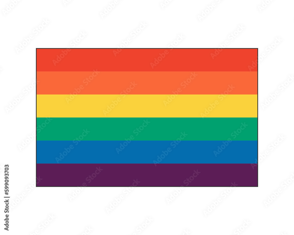 Rainbow colored flag. LGBT movement. Sexual minorities symbol. Gays and lesbians tolerance. Homosexuality pride colorful vector eps illustration
