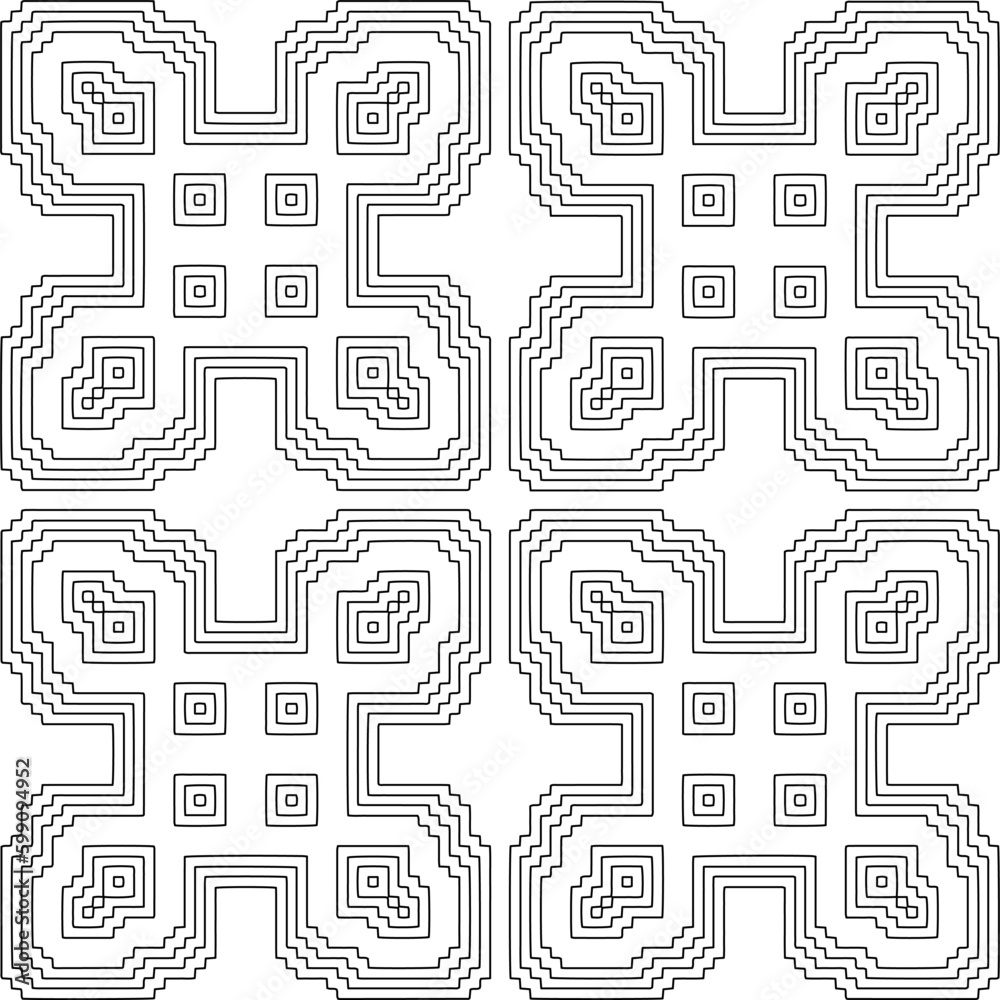 Geometric pattern of lines. Black and white pattern for web page, textures, card, poster, fabric, textile. Geometric pattern of lines. Black and white pattern for web page, textures, card, poster, fabric, textile.