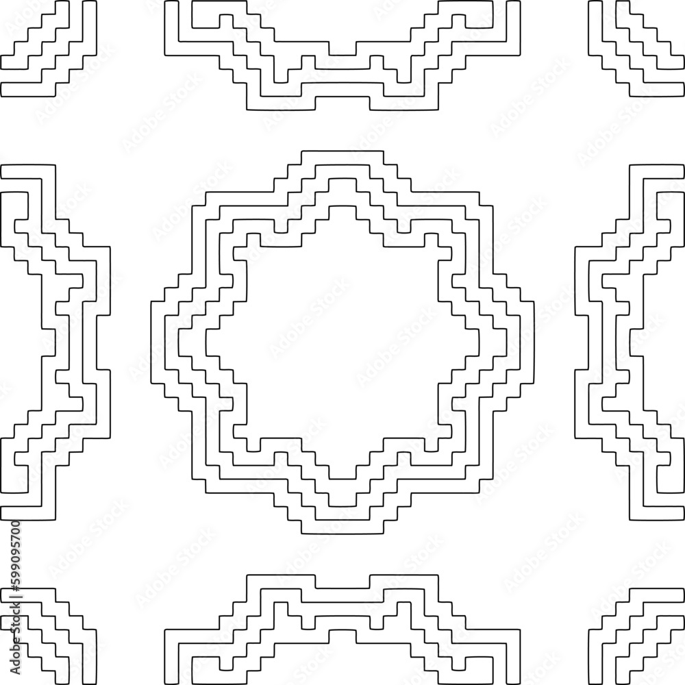 Geometric pattern.  Black and white pattern for web page, textures, card, poster, fabric, textile.
