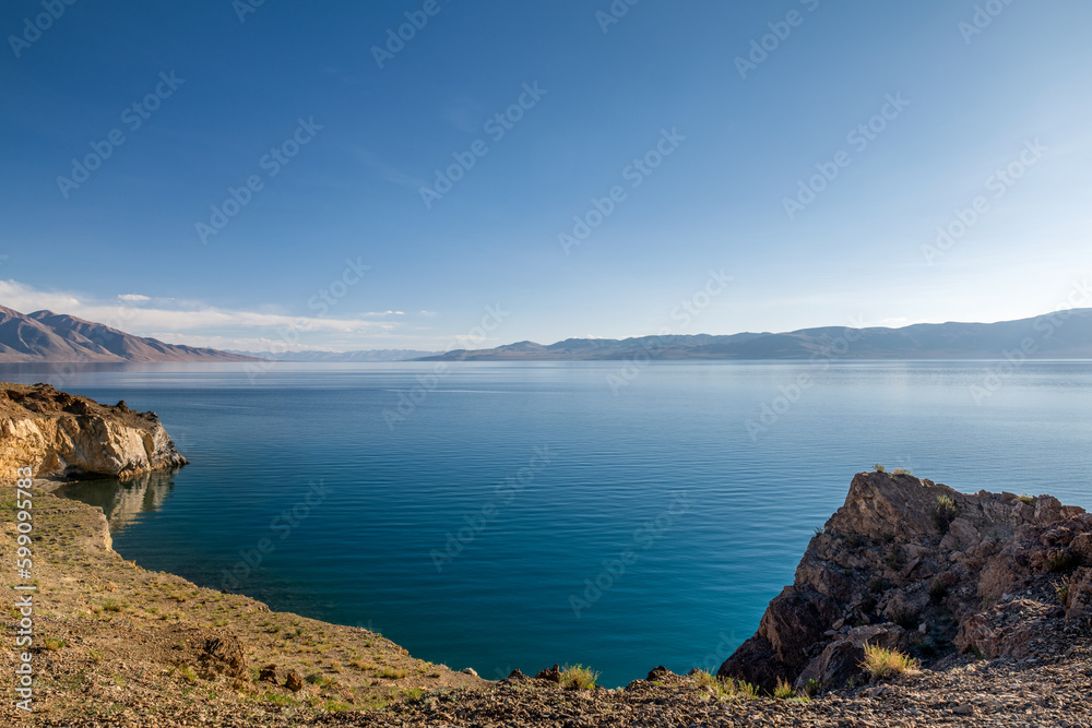 Tangra yumco lake landscape in Nima County, Nagqu City, Tibet Autonomous Region, China.