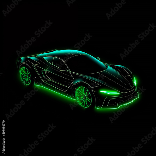 Neon green hyper car 