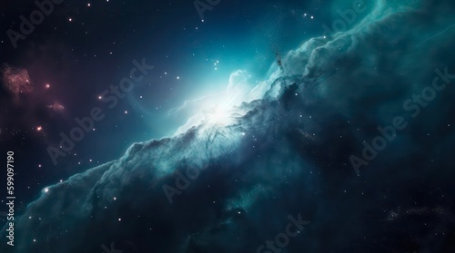 Abstract space background. Galaxies  nebula and stars in space. Generative AI.