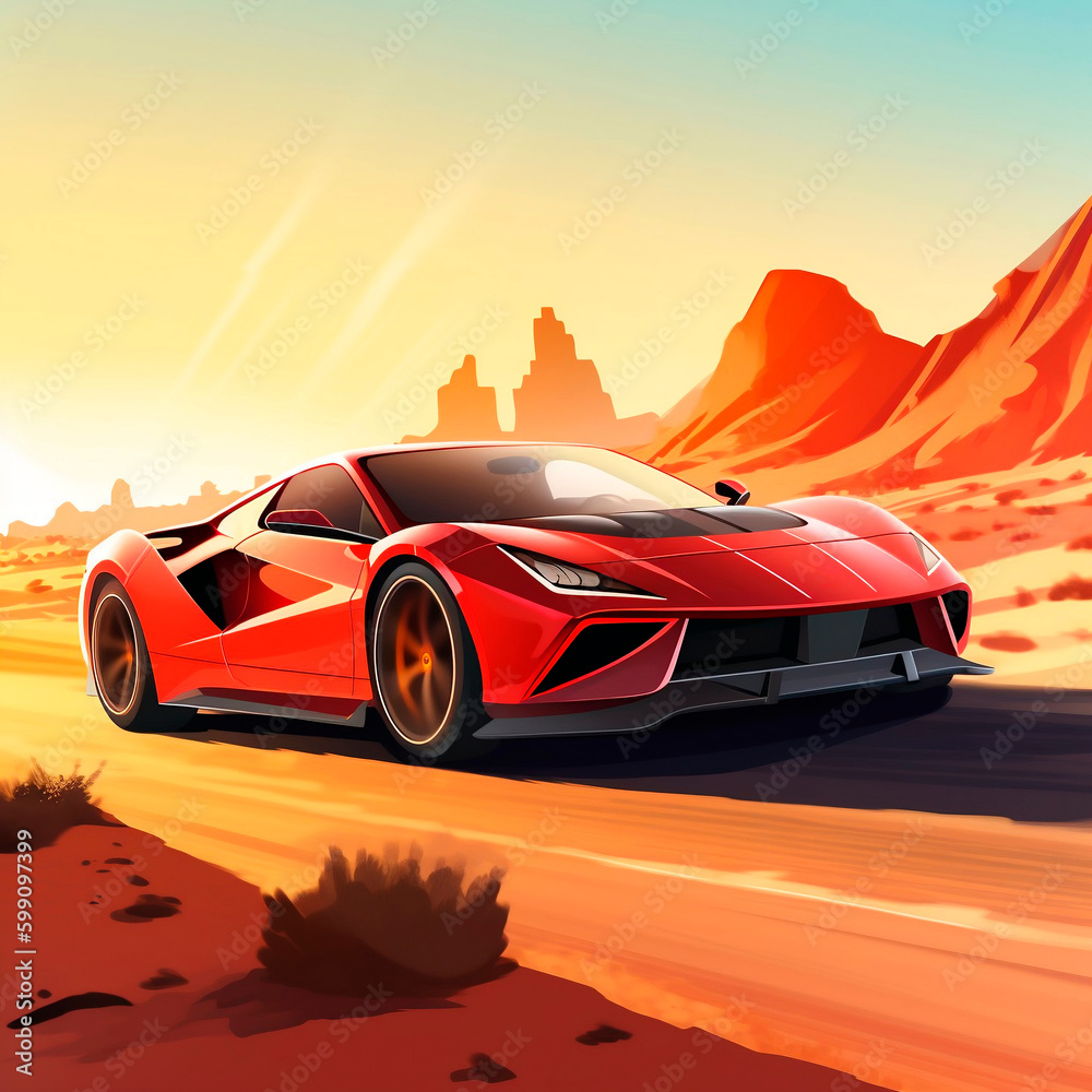 Obraz premium Desert hyper car