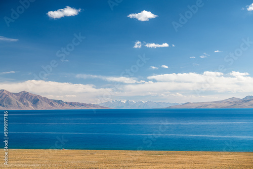 Tangra yumco lake landscape in Nima County, Nagqu City, Tibet Autonomous Region, China. photo