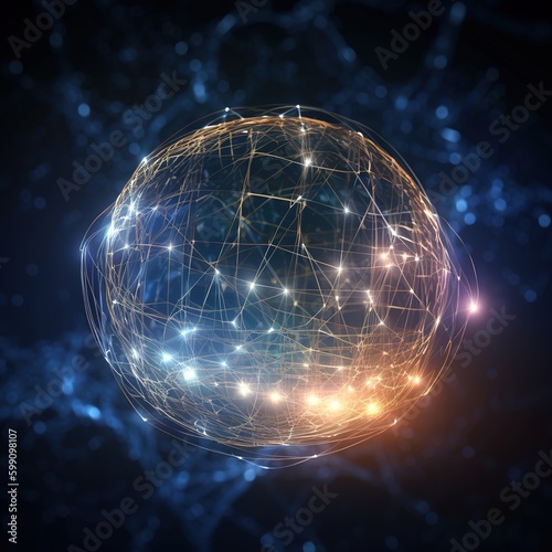 Internet business  global world network and telecommunication on earth cryptocurrency and blockchain and IoT. generative AI