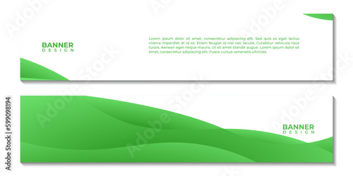 set of banners with green gradient abstract background with copy space area