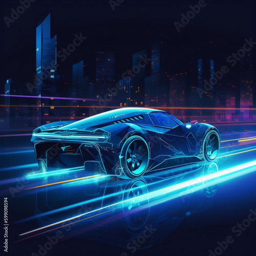 Car neon in the night